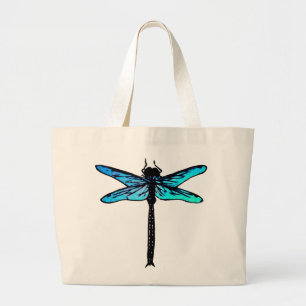  Japanse dragonfly, turkooisblauw Grote Tote Bag