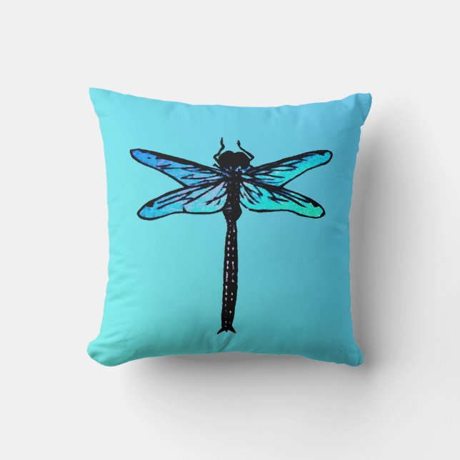  Japanse dragonfly, turkooisblauw Kussen (Voorkant)