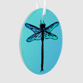 Japanse dragonfly, turkooisblauw Ornament (voorkant)