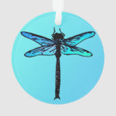 Japanse dragonfly, turkooisblauw Ornament (achterkant)