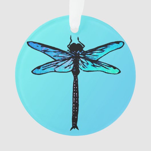Japanse dragonfly, turkooisblauw Ornament (voorkant)