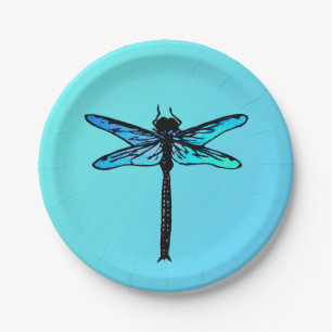  Japanse dragonfly, turkooisblauw Papieren Bordje