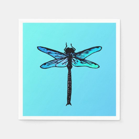  Japanse dragonfly, turkooisblauw Servetten (Voorkant)