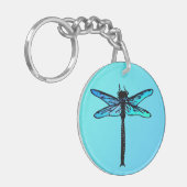 Japanse dragonfly, turkooisblauw Sleutelhanger (Voorkant Links)