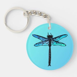  Japanse dragonfly, turkooisblauw Sleutelhanger