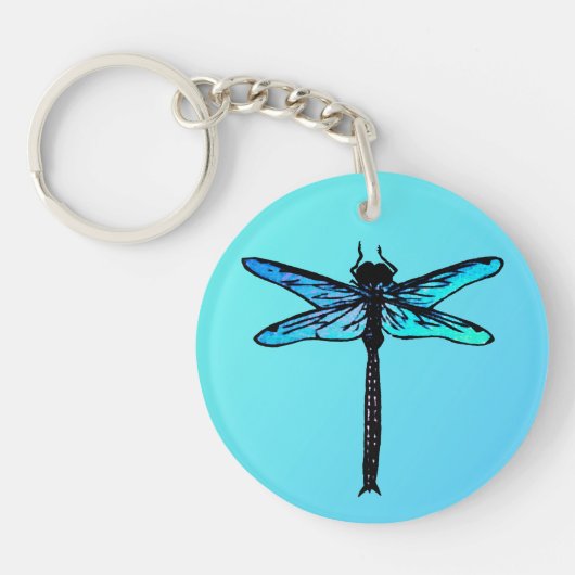 Japanse dragonfly, turkooisblauw Sleutelhanger (Voorkant)