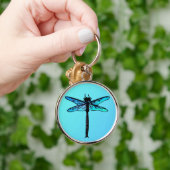  Japanse dragonfly, turkooisblauw Sleutelhanger (Hand)