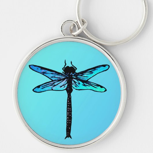  Japanse dragonfly, turkooisblauw Sleutelhanger (Voorkant)