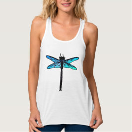  Japanse dragonfly, turkooisblauw Tanktop
