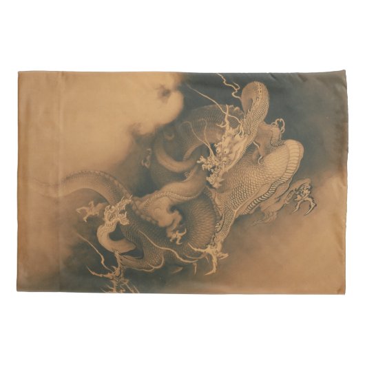  Japanse Dragons strijd Kussensloop (Achterkant)