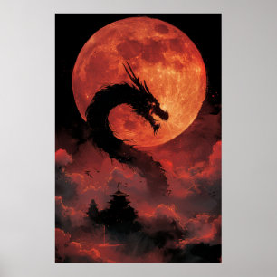 Japanse Draken Ukiyo-e – Mythologische Power Poste Poster