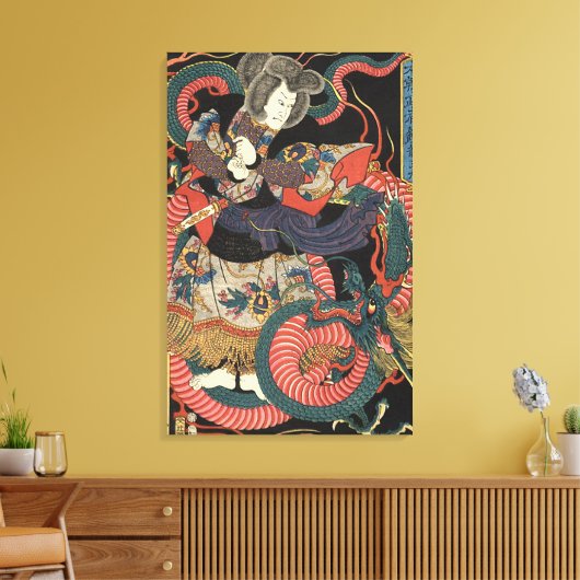 Japanse drakenkunst Canvas Afdruk (Insitu (Woonkamer))