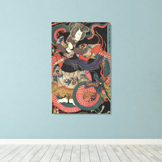 Japanse drakenkunst Canvas Afdruk (Insitu (Houten vloer))