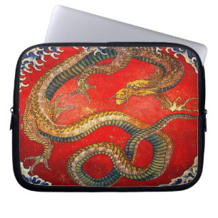 Japanse drakenkunst van hokusai laptophoes laptop sleeve