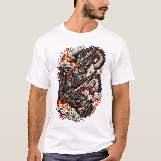 Japanse Drakentatoe T-Shirt | Irezumi Samurai D (Voorkant)