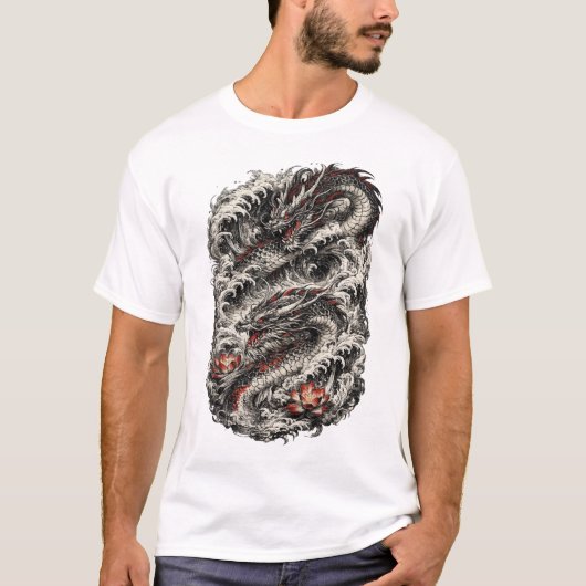 Japanse Drakentatoeage T-Shirt | Traditionele Irez (Voorkant)