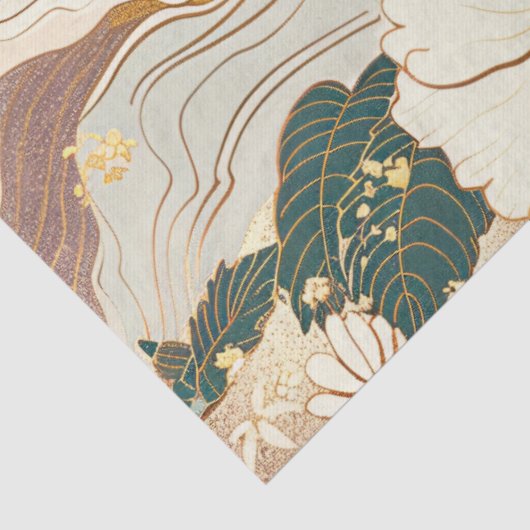 Japanse Elegantie Bloemen Patroon Decoupage Tissuepapier (Detail)