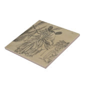 Japanse Empress ongeveer 1800 Tegeltje (Zijkant)