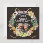 Japanse en Aziatische bloemenring met Mizuhiki Bedankkaart (Voorkant)