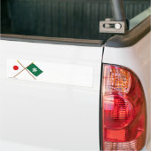 Japanse en Iwate Crossed Flags Bumpersticker (Op Truck)