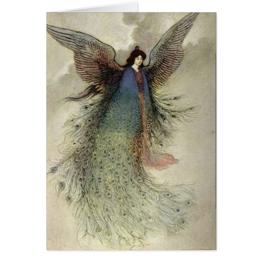 -Japanse engel met Peacock Feathers, (Voorkant)