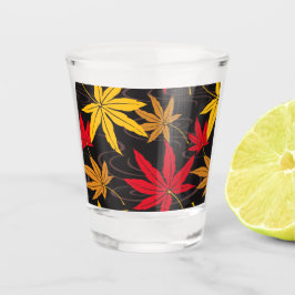 JAPANSE ESDOORN PATROON IN ZWART SHOT GLAS