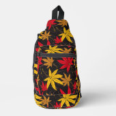 JAPANSE ESDOORN PATROON IN ZWART SLING BAG (Voorkant)