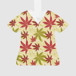 JAPANSE ESDOORN PATROON SCRUBS IN CREME ORNAMENT