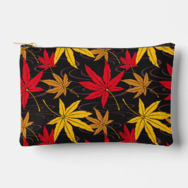 JAPANSE ESDOORNBLAD PATROON IN ZWART ETUI