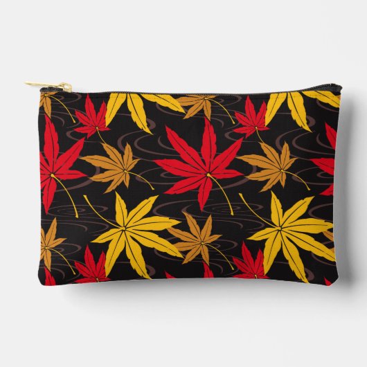 JAPANSE ESDOORNBLAD PATROON IN ZWART ETUI (Voorkant)