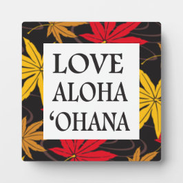 JAPANSE ESDOORNBLAD PATROON IN ZWART - "Ohana" Fotoplaat