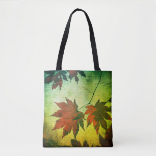 Japanse esdoornboom bladeren en schrift vallen tote bag