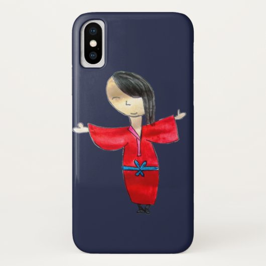 Japanse esecute rode kimono schatbare kunst Case-Mate iPhone case (Achterkant)