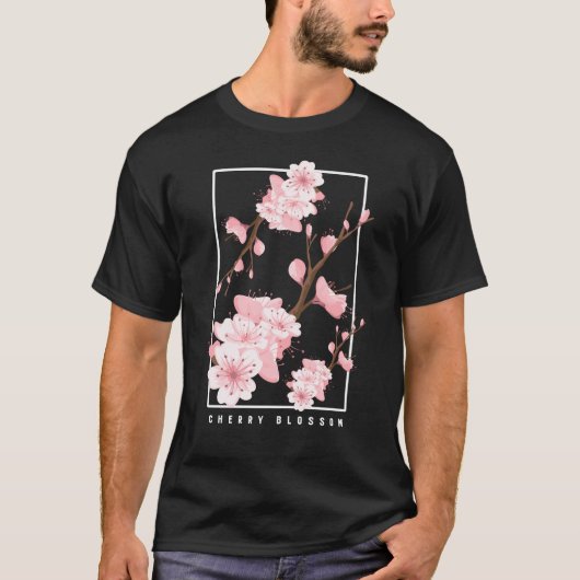 Japanse esthetische dampserij bloesem t-shirt (Voorkant)