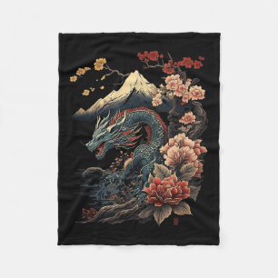 Japanse Esthetische Draak Japanse Kunst Japan Tatt Fleece Deken
