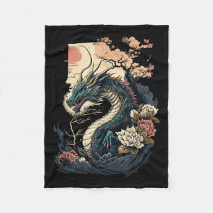 Japanse Esthetische Draak Japanse Kunst Japan Tatt Fleece Deken