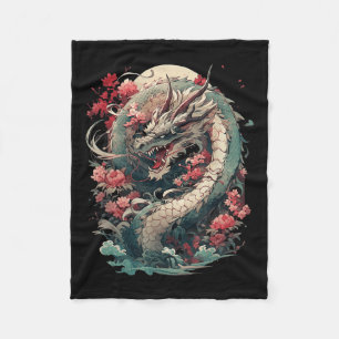 Japanse Esthetische Draak Japanse Kunst Japan Tatt Fleece Deken