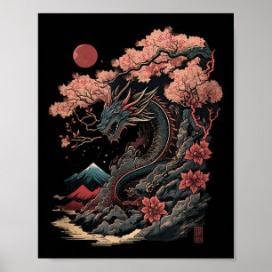 Japanse Esthetische Draak Japanse Kunst Japan Tatt Poster