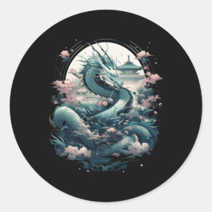 Japanse Esthetische Draak Japanse Kunst Japan Tatt Ronde Sticker