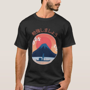 Japanse esthetische Fuji berg Sakura bloemen Su T-shirt
