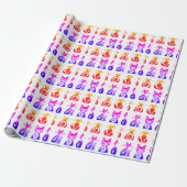 Japanse esthetische Kawaii kat inpakpapier (Uitgerold)