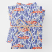 Japanse esthetische Koi Fish Inpakpapier Vel (In situ)