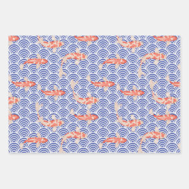 Japanse esthetische Koi Fish Inpakpapier Vel
