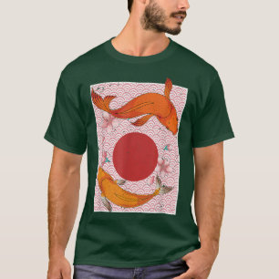 Japanse esthetische Sakura Nishikigoi Carp Fish Po T-shirt