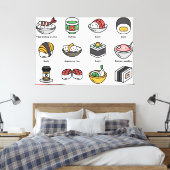 Japanse etenswaren canvas afdruk (Insitu (Slaapkamer))
