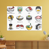 Japanse etenswaren canvas afdruk (Insitu (Woonkamer))