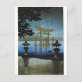 Japanse Evening Rain Woodblock Art Ukiyo-e Briefkaart (Voorkant)