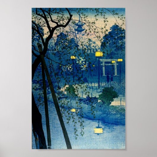  Japanse Evening Woodblock Art Ukiyo-E Poster (Voorkant)