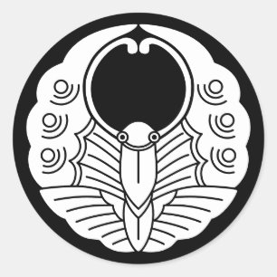 Japanse familie Crest-Butterfly Ronde Sticker
