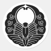 Japanse familie Crest-Butterfly Ronde Sticker (Voorkant)